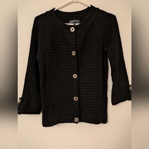 Jones New York Ribbed Button-Up Cardigan